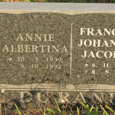 RAND Francois Johannes Jacobus, du 1936-1998 &amp; Annie Albertina 1939-1992