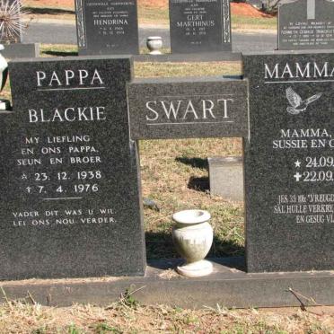 SWART Jacobus Nicolaas 1938-1976 &amp; Sylvia Margaret 1943-2002
