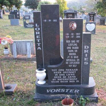 VORSTER Dries 1937-2001 &amp; Loretta 1952-