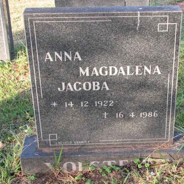 VOLSTEEDT Anna Magdalena Jacoba 1922-1986