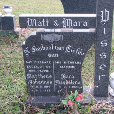 VISSER Mattheus Johannes 1914-1982 &amp; Mara Magdalena 1925-
