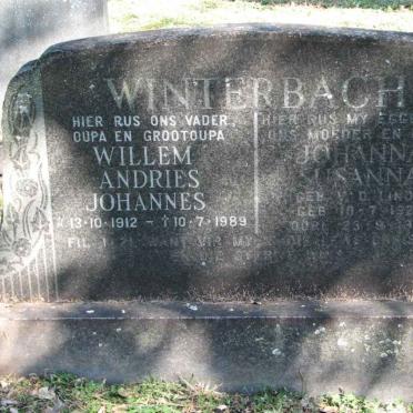 WINTERBACH Willem Andries Johannes 1912-1989 &amp; Johanna Susanna V.D. LINDE 1922-19??