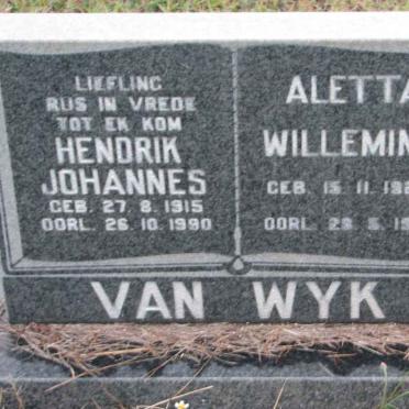 WYK Hendrik Johannes, van 1915-1990 &amp; Aletta Willemina 1922-1991