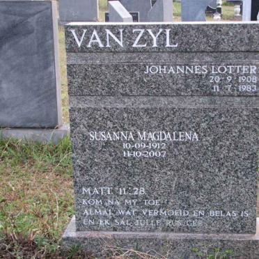 ZYL Johannes Lotter, van 1908-1983 &amp; Susanna Magdalena 1912-2007