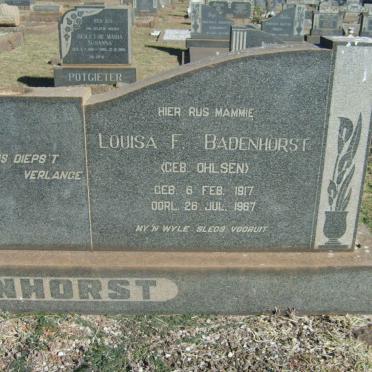 BADENHORST Louisa F. nee OHLSEN 1917-1967