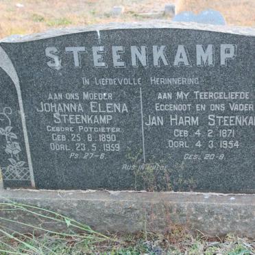 STEENKAMP Jan Harm 1871-1954 &amp; Johanna Elena POTGIETER 1890-1959