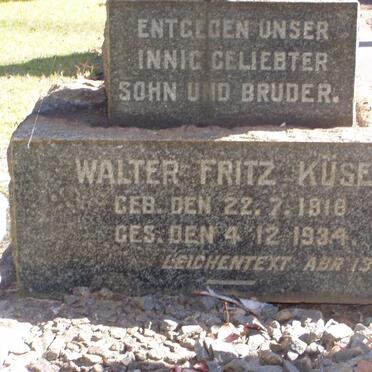 KUSEL Walter Fritz 1918-1934