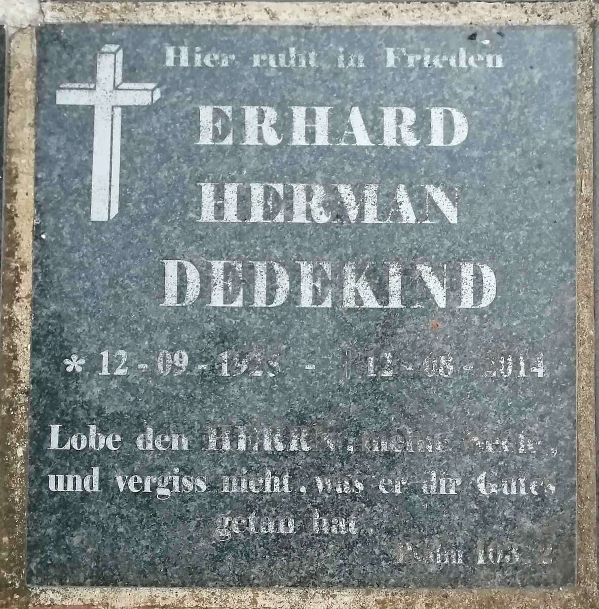 DEDEKIND Erhard Herman 1925-2014