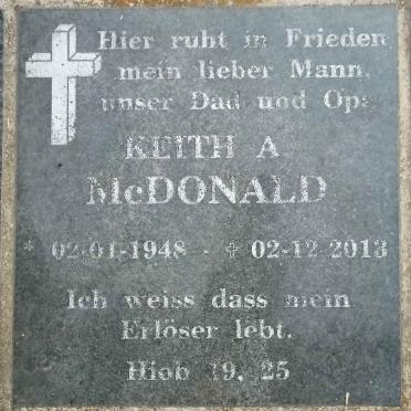 MCDONALD Keith A. 1948-2013