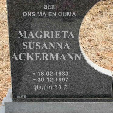 ACKERMANN Louis Matthys 1916-1994 &amp; Magrieta Susanna 1933-1997