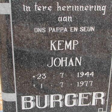 BURGER Kemp Johan 1944-1977