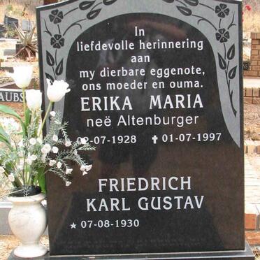 BURGER Friedrich Karl Gustav 1930- &amp; Erika Maria ALTENBURGER 1928-1997