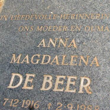 BEER Anna Magdalena, de 1916-1988
