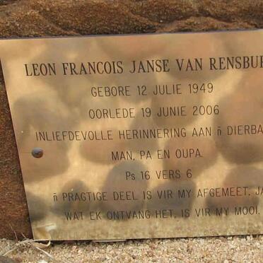 RENSBURG Leon Francois, Janse van 1949-2006