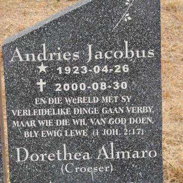 ? Andries Jacobus 1923-2000 &amp; Dorethea Almaro CROESER 1923-2001