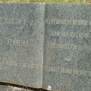 FERREIRA Gideon P.J. 19?6-1970