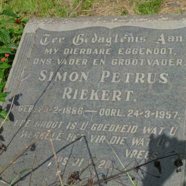 RIEKERT Simon Petrus 1886-1957