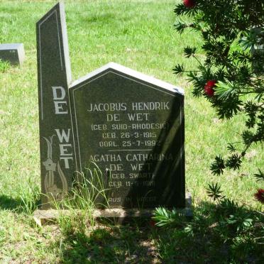 WET Jacobus Hendrik, de 1915-1992 &amp; Agatha Catharina SWART 1918-