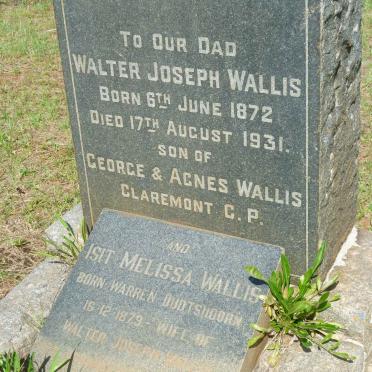 WALLIS Walter Joseph 1872-1931 &amp; Isit Melissa WARREN 1879-1973