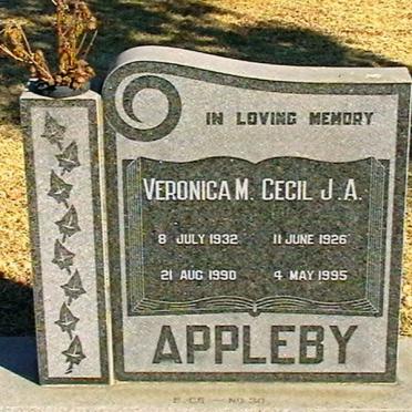 APPLEBY Cecil J.A. 1926-1995 &amp; Veronica M. 1932-1990