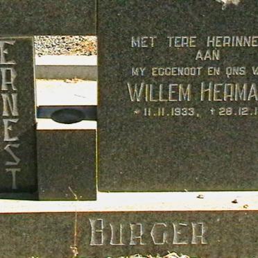 BURGER Willem Hermanus 1933-1982