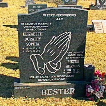 BESTER Elizabeth Dorathy Sophia 1928-2007