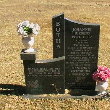 BOTHA Johannes Jurgens Potgieter 1916-2004 &amp; Hendrika Gertruida DIQUE 1920-2000