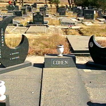 COHEN  Cornelius Rudolf 1946-1985 &amp; Johanna Susanna 1943-2003
