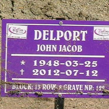 DELPORT John Jacob 1948-2012