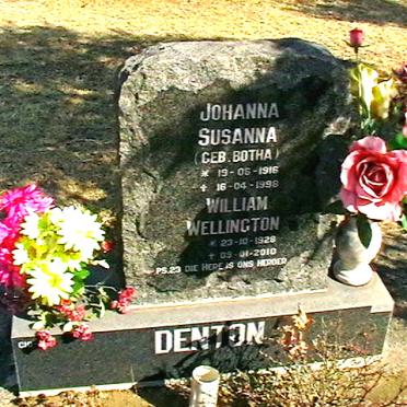 DENTON William Wellington 1928-2010 &amp; Johanna Susanna BOTHA 1916-1998
