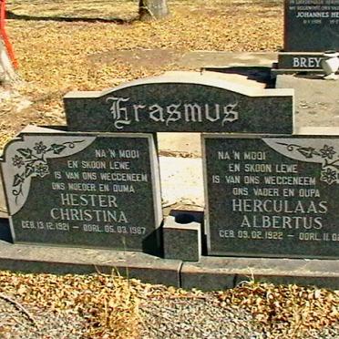 ERASMUS Herculaas Albertus 1922-1987 &amp; Hester Christina 1921-1987