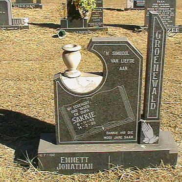 GROENEWALD Emmett Jonathan 1949-1993