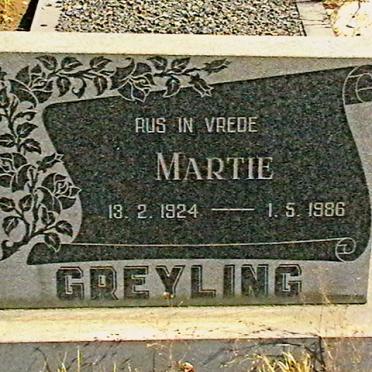 GREYLING Martie 1924-1986