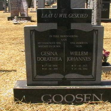 GOOSEN Willem Johannes 1925-2002 &amp; Gesina Dorathea 1920-2001