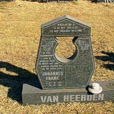 HEERDEN Johannes Frank, van 1957-1991