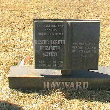HAYWARD Hester Loreth Elizabeth 1912-2001