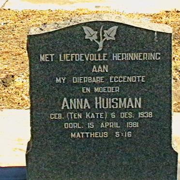 HUISMAN Anna nee TEN KATE 1938-1981