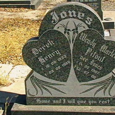 JONES Derek Henry 1933-1986 :: PITOUT Wendy Marlene nee JONES 1967-2000