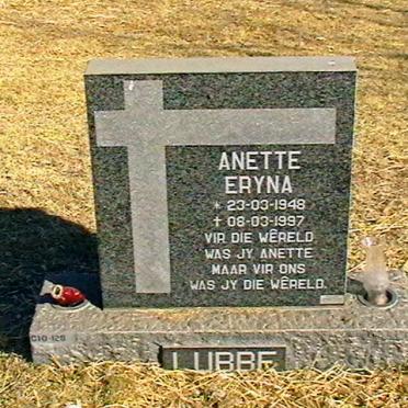 LUBBE Anette Eryna 1948-1997