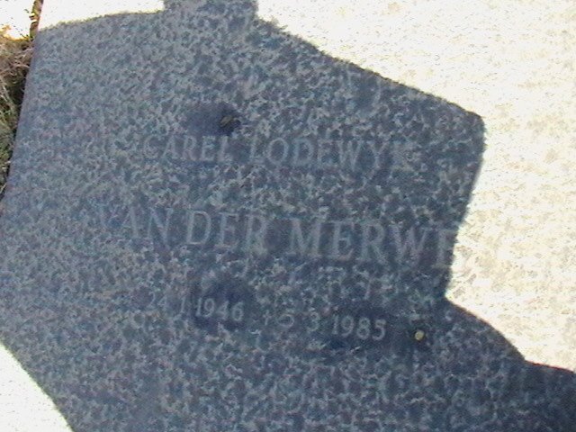 MERWE Carel Lodewyk, van der 1946-1985