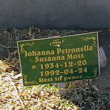 MOSS Johanna Petronella Susanna 1934-1992