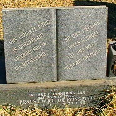 PONSELLE Ernest W.R.C., de 1971-1990