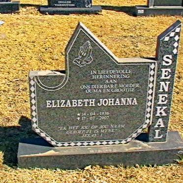 SENEKAL Elizabeth Johanna 1936-2007