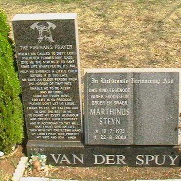 SPUY Marthinus Steyn, van der 1973-2003