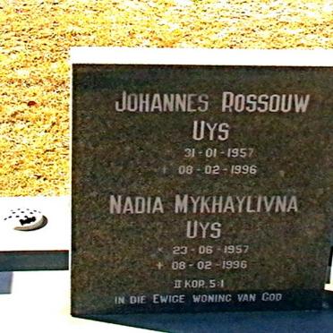 UYS Johannes Rossouw 1957-1996 &amp; Nadia Mykhaylivna 1957-1996