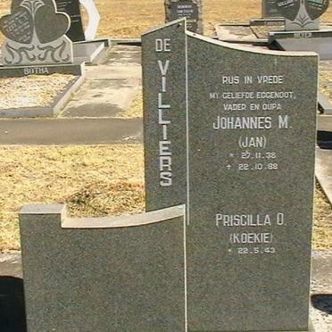 VILLIERS Johannes M. de 1938-1988 &amp; Priscilla O. 1943-