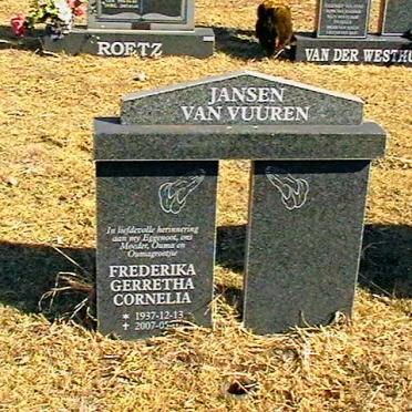 VUUREN Frederika Geretha CorneIia, Jansen van 1937-2007