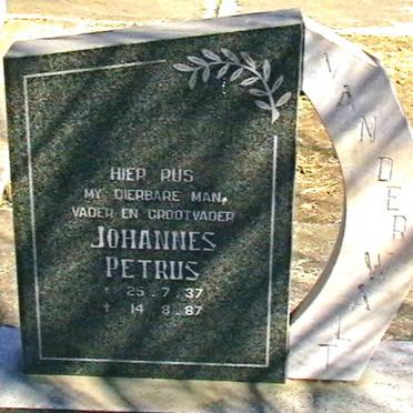 WALT Johannes Petrus, van der 1937-1987