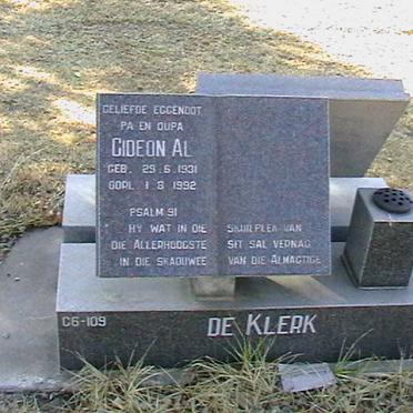 KLERK Gideon Al, de 1931-1992