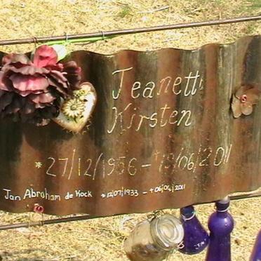 KOCK Jan Abraham, de 1933-2011 :: KIRSTEN Jeanette 1956-2011